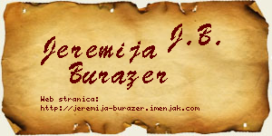 Jeremija Burazer vizit kartica